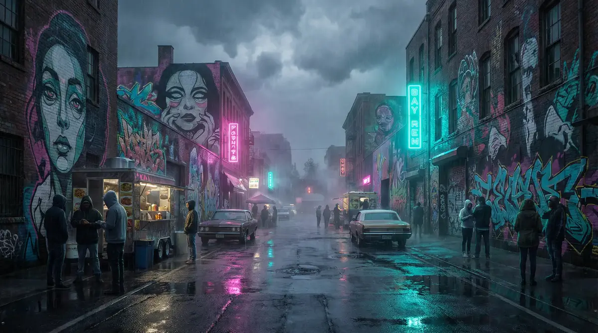 老湿影视 - 雨夜壁画街